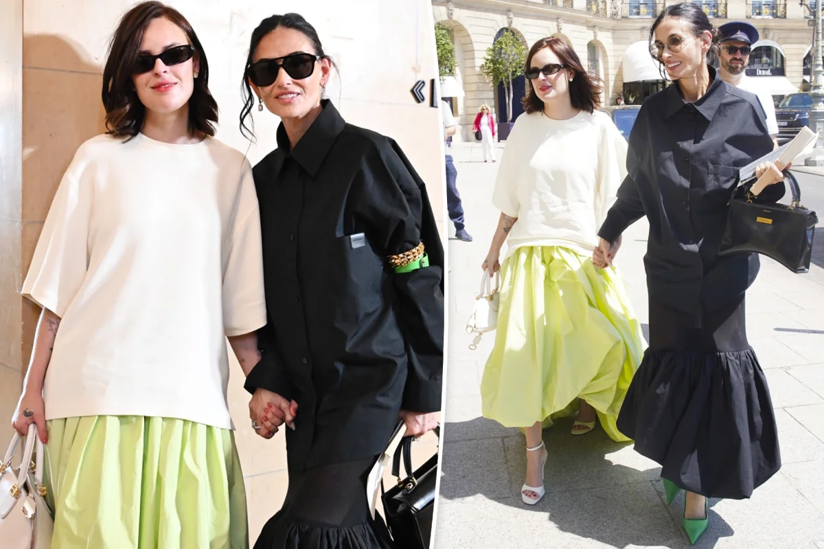 Demi Moore ve Tallulah Willis, Paris Moda Haftasi'nda bir araya geldiler