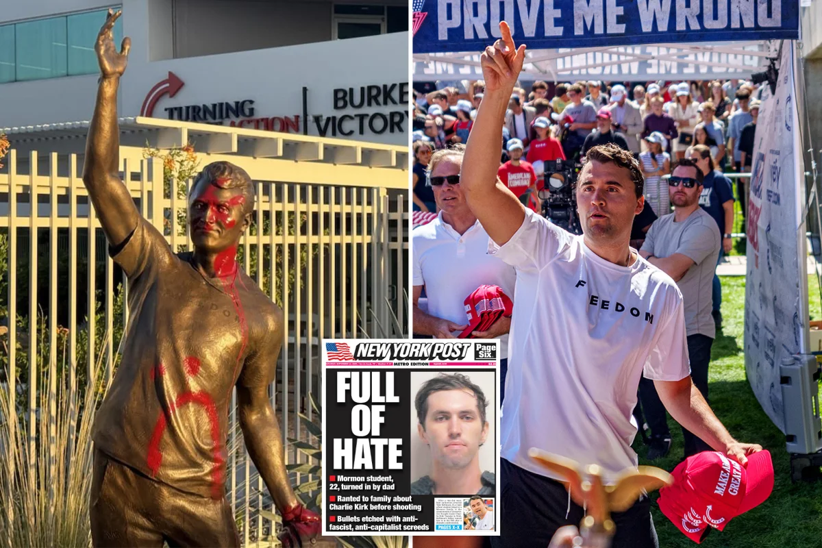 Charlie Kirk heykeli Phoenix'te kırmızı boya ile destroysedildi