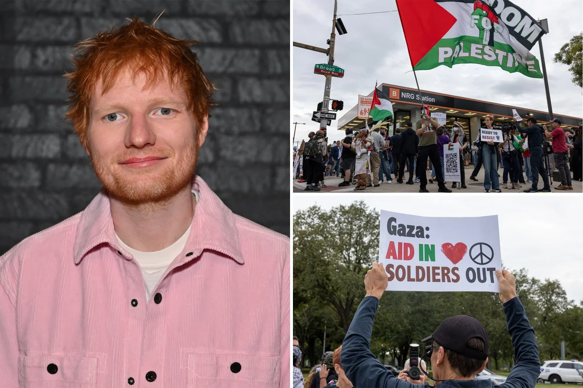 Filadelfiya'da Ed Sheeran konseri öncesi Filistin destekli protestolar